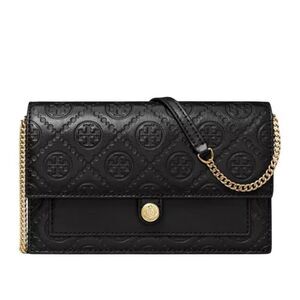 Tory Burch T Monogram Leather Chain Wallet